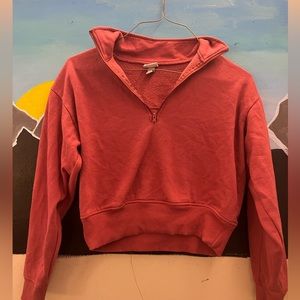 Cropped Quarter-zip Sweatshirt